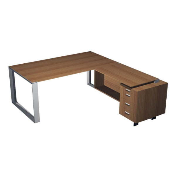 Стол для руководителя с приставкой-тумбой X7 X7C21 C 1900x2100x720 (Орех каналеттоСерый)