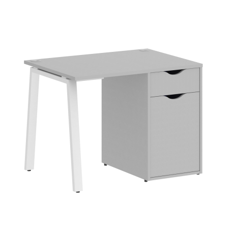 Стол письменный VR.SP-3-98.1.A 980x720x750 (Серый/Белый Металл)