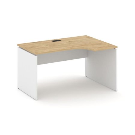 Стол рабочий эргономичный SN-D.SPA-021(R) (1380х800/980х750) (Тиквуд Светлый/Белый)