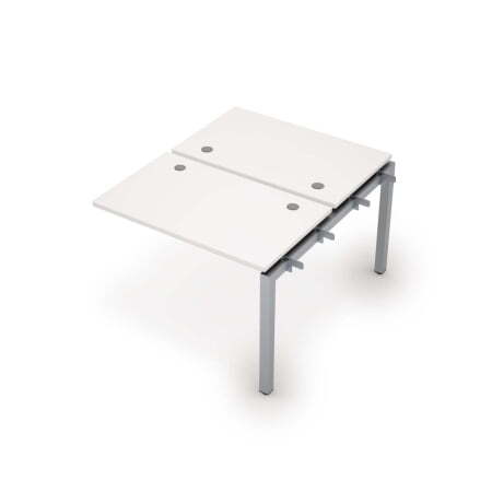 6МБС.5267 Бенч-система на 2 рабочих места, средний модуль (1000x1235x750) (Белый/Алюминий матовый)