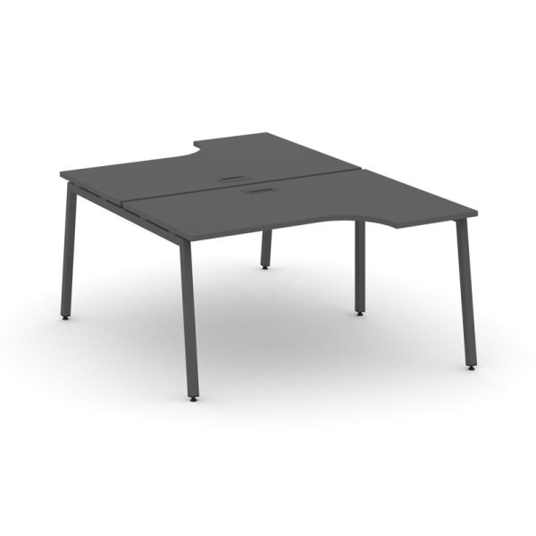 Рабочая станция эргономичная SN-4A.DRPA-001 (1380х1232/1992х750) (Антрацит/Металл Антрацит)
