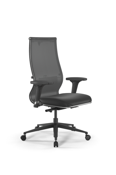 Кресло для руководителя Метта SynchroSit 10 B2-163D - T+Extra /Km00/Wm12/D02P(M24.B11.G19.W02) (Серый | Черный)