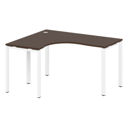 Стол криволинейный левый Metal System Style БП.СА-3 Л 1400x1200x750 (Венге Цаво/Белый металл)