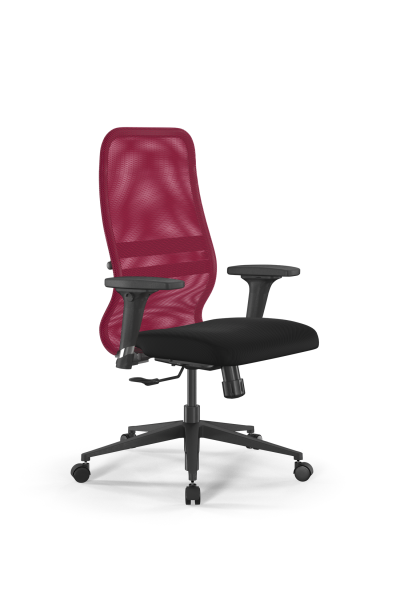 Кресло для руководителя Метта SynchroSit 8 B2-8D - X1+UMF(X1) /Uh00/Wh00/D02P(M20.B11.G19.W02) (Красный | Черный)