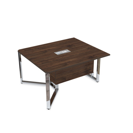 16СКН.122 Стол-квадрат бенч, начальный модуль  (1200x1200x750) (Брауни | Металл Глянец)