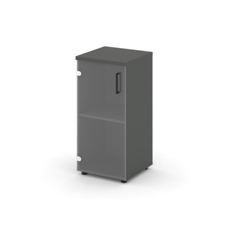 Шкаф низкий узкий SN.STU.E-302(L) (400х400х833) (Антрацит/Прозрачный)