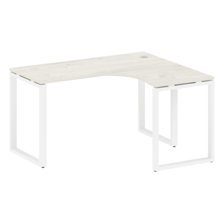 Стол криволинейный правый Metal System Style БО.СА-3 Пр 1400x1200x750 (Дуб Наварра/Белый металл)