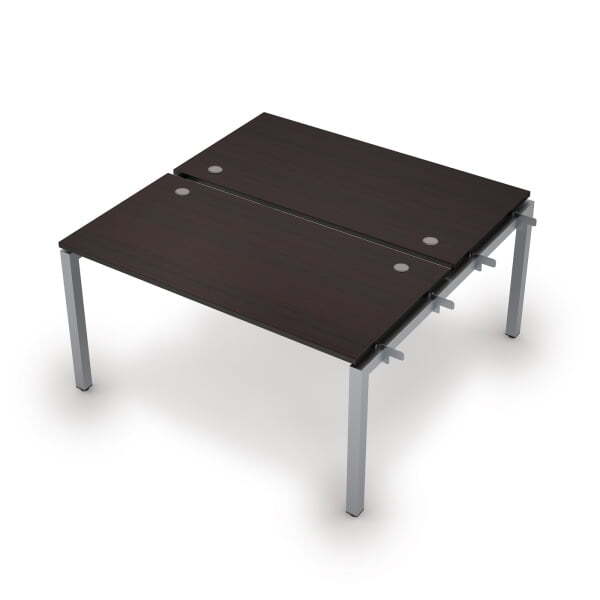 6МБН.5279 Бенч-система на 2 рабочих места, начальный модуль (1400x1435x750) (Венге/Алюминий матовый)