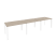 Рабочая станция на П-образном м/к Onix O.MP-RS-3.2.8 3540x800x750 (Тиквуд Темный/Белый Металл)