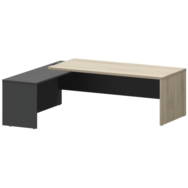 Стол руководителя левый Кортез KZP-22L 2200x2000x750 (Кронберг/Графит)