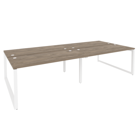 Рабочая станция на О-образном м/к Onix O.MO-D.RS-4.4.7 3160x1475x750 (Тиквуд Темный/Белый Металл)