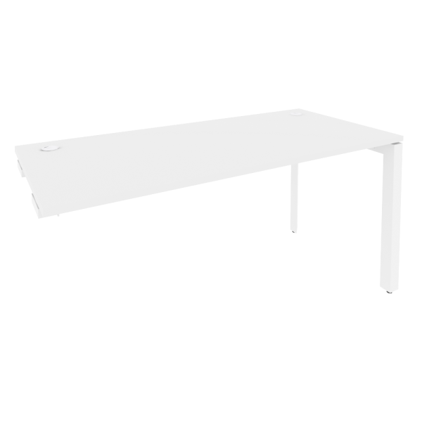 Стол-приставка на П-образном м/к к опорным элементам Onix O.MP-SPR-4.7 1580x720x750 (Белый Бриллиант/Белый Металл)