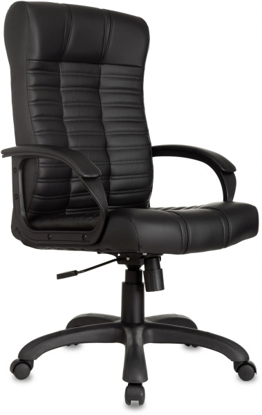 Кресло руководителя KB-10 черный эко.кожа крестов. пластик (Черный)