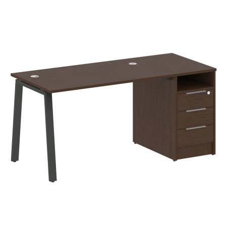 Рабочая станция Metal System Style БА.РС-СТП-1.2 1612x720x750 (Венге Цаво/Антрацит металл)