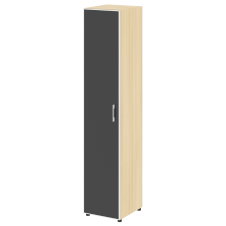 Шкаф для документов узкий со стеклом черным LT.SU-1.10 R (L) Black (Акация Лорка)