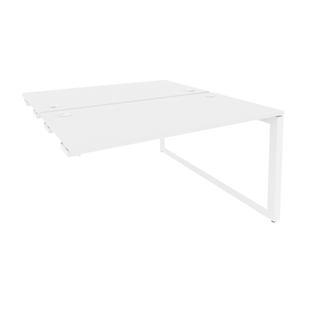 Стол-приставка двойной на О-образном м/к к опорным элем. Onix O.MO-D.SPR-3.7 1380x1475x750 (Белый Бриллиант/Белый Металл)