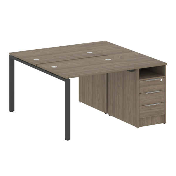 Рабочая станция с опорной тумбой Metal System Style БП.РС-СТП-2.1 1412x1475x750 (Вяз/Антрацит металл)