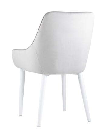 Стул Диана велюр серый ножки белые (Стул Диана серебристый)