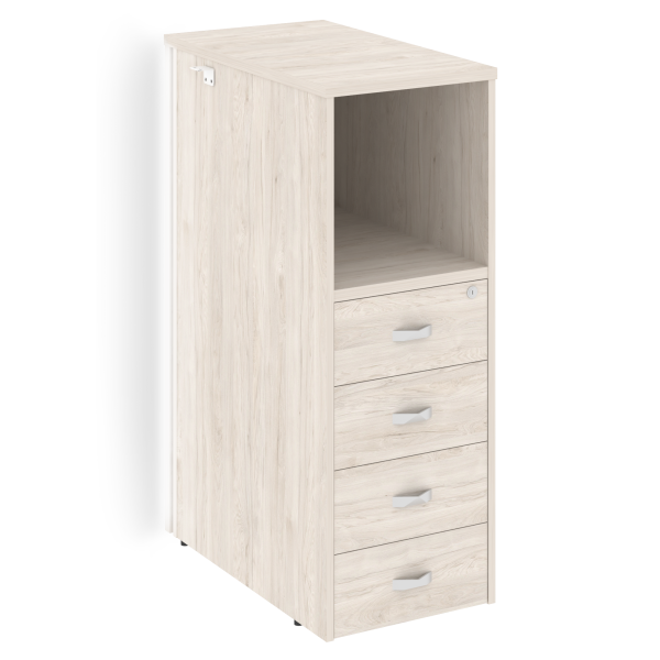 Тумба с подсветкой 4 ящика завершающая, правая Onix O.R-TV-4.SR 436x767x1185 (Денвер Светлый)