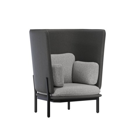 Диван одноместный с высокой спинкой STA-01 (Сан 08/Сан 13/Металл Черный)