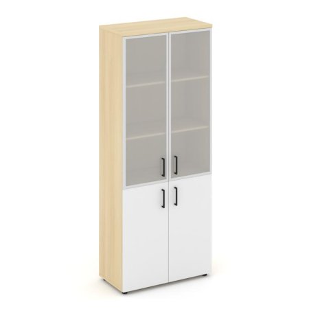 Шкаф высокий широкий SN.STS-103 (796х400х1982) (Акация Лорка/Белый/Сатин)