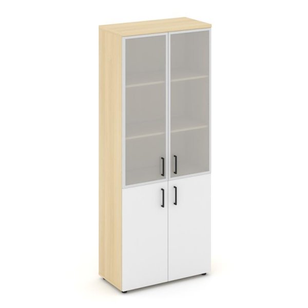 Шкаф высокий широкий SN.STS-103 (796х400х1982) (Акация Лорка/Белый/Сатин)