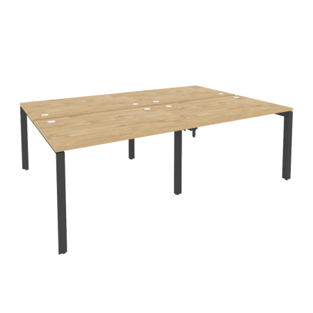 Рабочая станция на П-образном м/к Onix O.MP-D.RS-4.2.8 2360x1635x750 (Тиквуд Светлый/Черный металл)