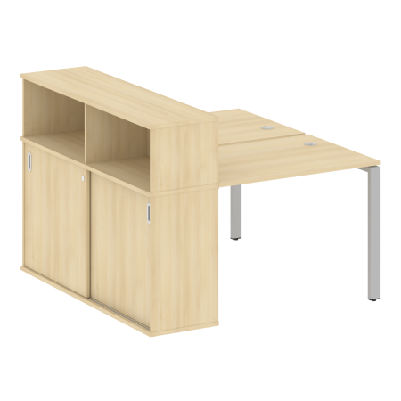 Рабочая станция с опорным шкафом-купе Metal System Style БП.РС-СШК-2.1 1410x1475x1098 (Акация/Серый металл)