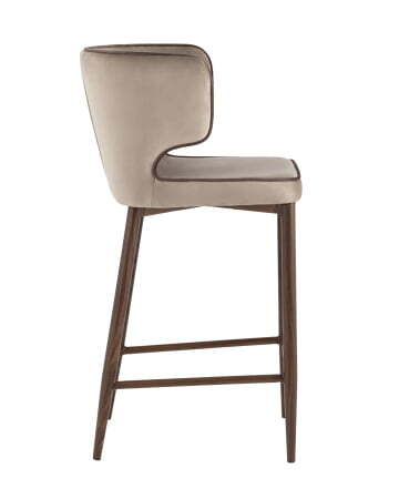 Стул полубарный Матео с кантом велюр шампань ножки дерево (Стул полубарный Матео шампань)