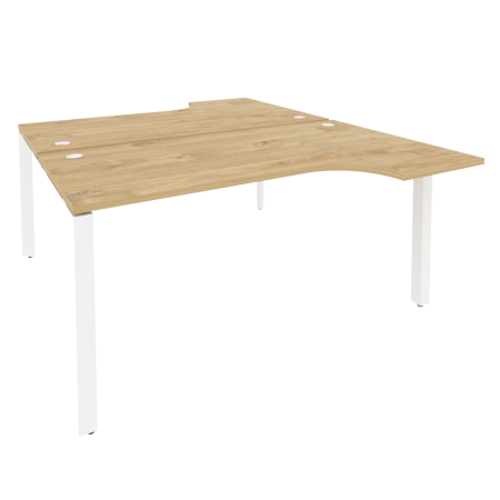 Рабочая станция на П-образном м/к Onix O.MP-D.SA-1 1580x1995x750 (Тиквуд Светлый/Белый Металл)