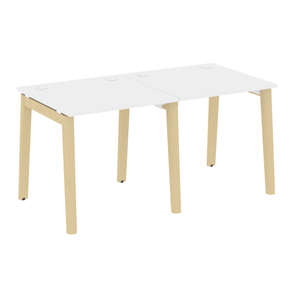 Рабочая станция на деревянных опорах Onix Wood OW.RS-2.0.8 1560x800x750 (Белый Бриллиант/Дуб Светлый)