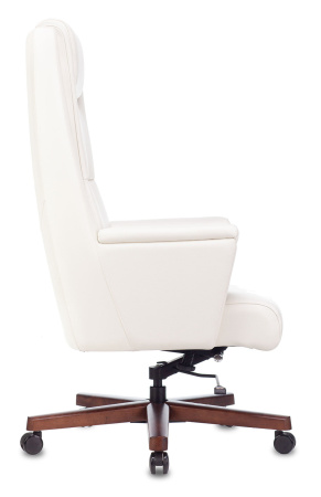 Кресло руководителя _DUKE белый кожа крестов. металл/дерево (Белый)