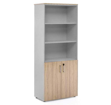 Шкаф белый открытый H195 800х440х1950 (Дуб Светлый)