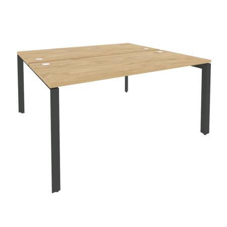 Рабочая станция на П-образном м/к Onix O.MP-D.RS-2.4.7 1580x1475x750 (Тиквуд Светлый/Черный металл)