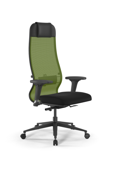 Кресло для руководителя Метта SynchroSit 10 B1-111D - X2+UMF(X1) /Ub00/Wh00/D02P(M24.B11.G19.W02) (Зеленый | Черный)