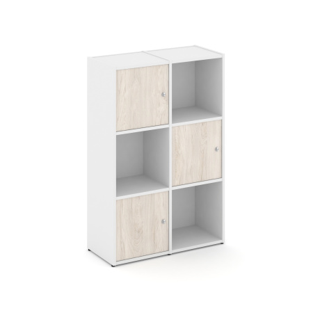 Стеллаж Locker Plus LK.K-002 798x350x1203 (Белый | Денвер Светлый)