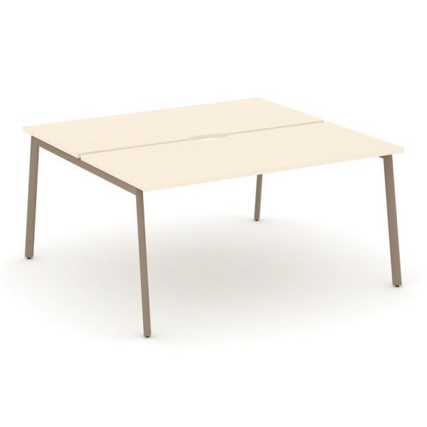 Рабочая станция 2 места ES.D.RS-2.4-VP (1580х1500х750) (Сатин/Металл Латте)