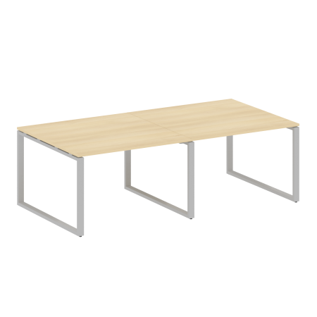 Переговорный стол 2 столешницы Metal System Style БО.ПРГ-2.2 2400x1235x750 (Акация/Серый металл)