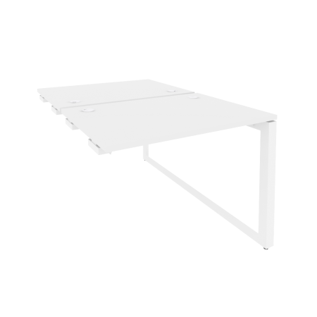 Стол-приставка двойной на О-образном м/к к опорным элем. Onix O.MO-D.SPR-1.7 980x1475x750 (Белый Бриллиант/Белый Металл)