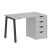 Стол письменный VR.SP-3-118.4.A 1180x720x750 (Серый/Белый Металл)