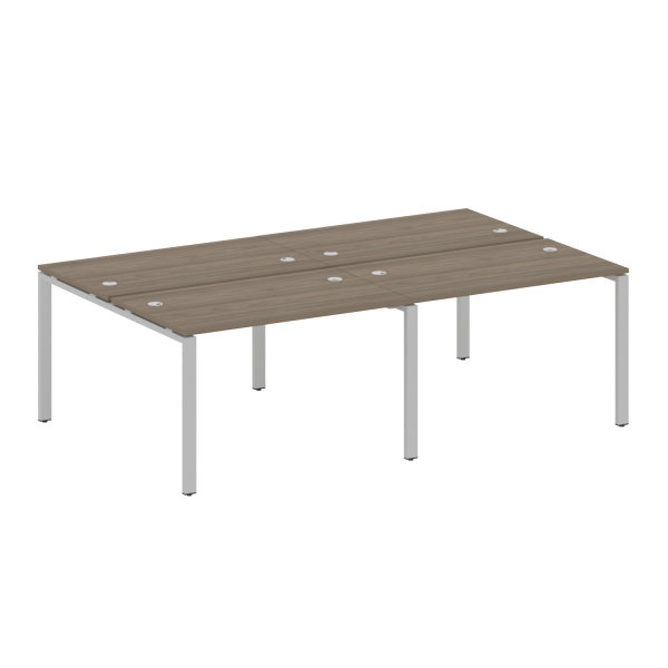 Рабочая станция на 4 раб. места Metal System Style БП.СМ-4.2 2400x1475x750 (Вяз/Серый металл)