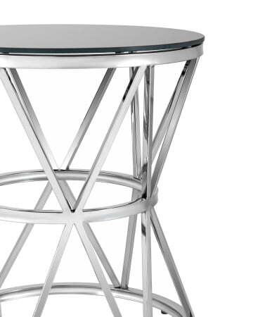 Журнальный стол 50*50 ВИВА серебро стекло черное (Журнальный стол Вива серебристый)