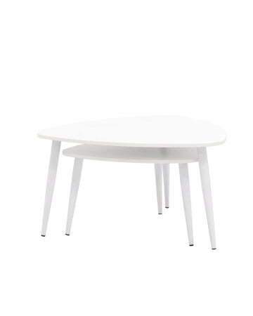 Набор журнальных столиков Агата 80 и 60 см (Журнальный стол Агата белый)