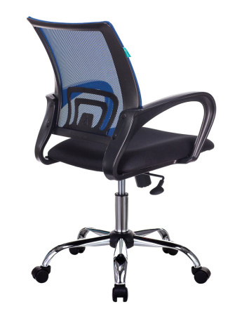 Кресло CH-695NSL синий TW-05 сиденье черный TW-11 сетка/ткань крестов. металл хром (Синий)