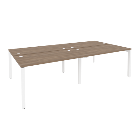 Рабочая станция на П-образном м/к Onix O.MP-D.RS-4.3.7 2760x1475x750 (Дуб Аризона/Белый Металл)