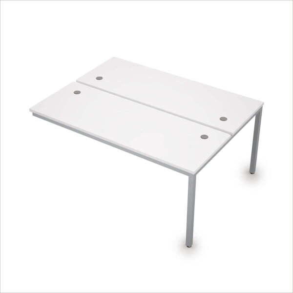 6МБК.264 Сдвоенные бенч-системы, конечный модуль (1600x1235x750) (Белый/Алюминий матовый)