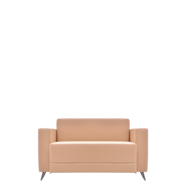 Диван офисный Блок (А-03) 2-х местный с подлокотниками (Бежевый)
