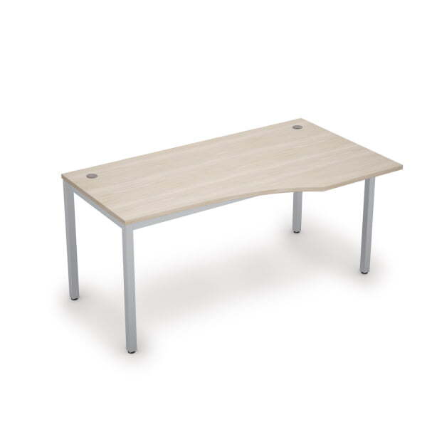 6М.021 Стол криволинейн.прав. (1600x900x750) (Шамони светлый/Алюминий матовый)