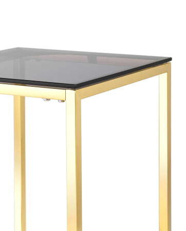 Журнальный стол 40*40 ТАУН золото стекло smoke (Журнальный стол Таун золотой)