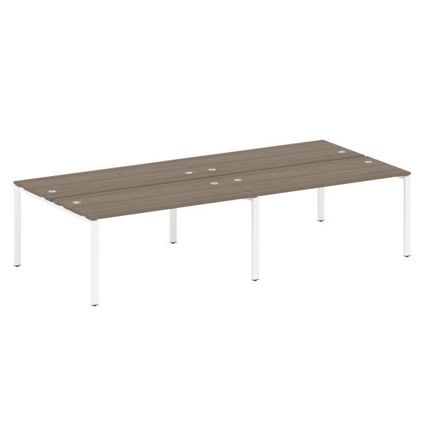 Рабочая станция на 4 раб. места Metal System Style БП.СМ-4.4 3200x1475x750 (Вяз/Белый металл)